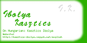 ibolya kasztics business card